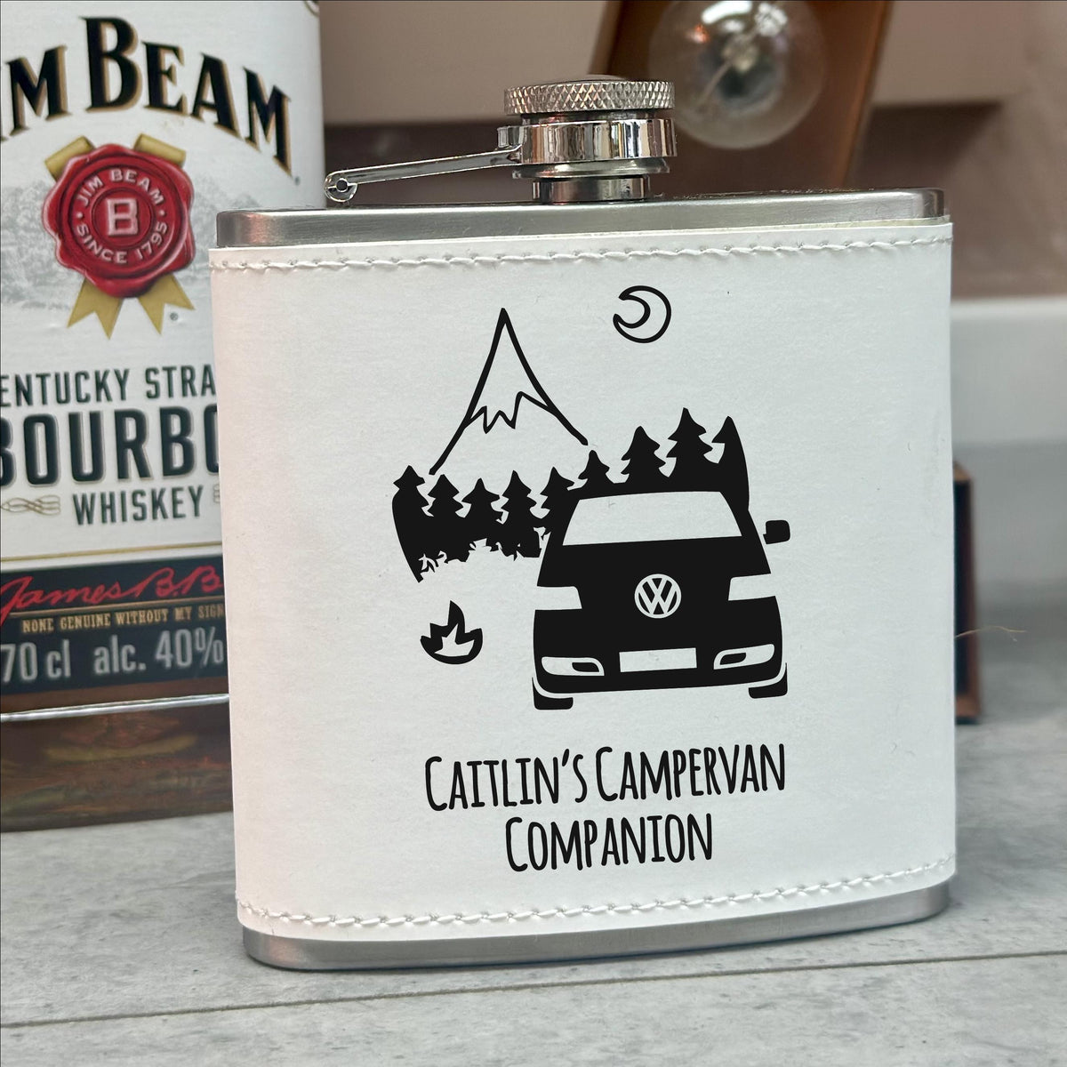 Personalised Campervan Companion Hip Flask