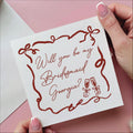 Personalised Will You Be My Bridesmaid Bow Card