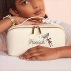 Personalised Open Flat Washbag With Champagne Coupe