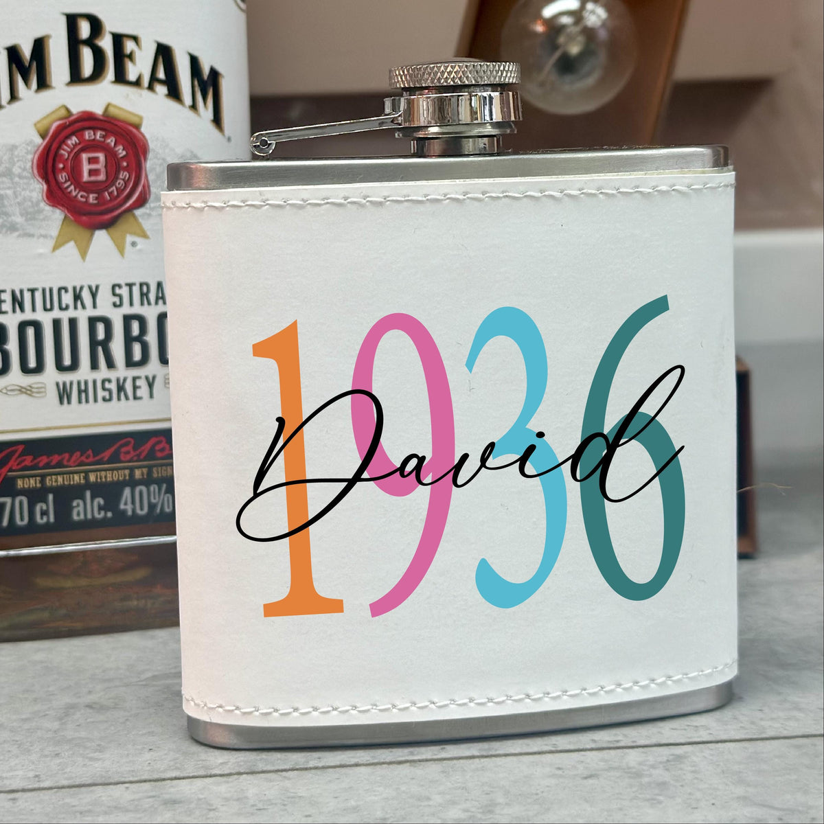 Personalised Birth Year 90th Birthday Hip Flask