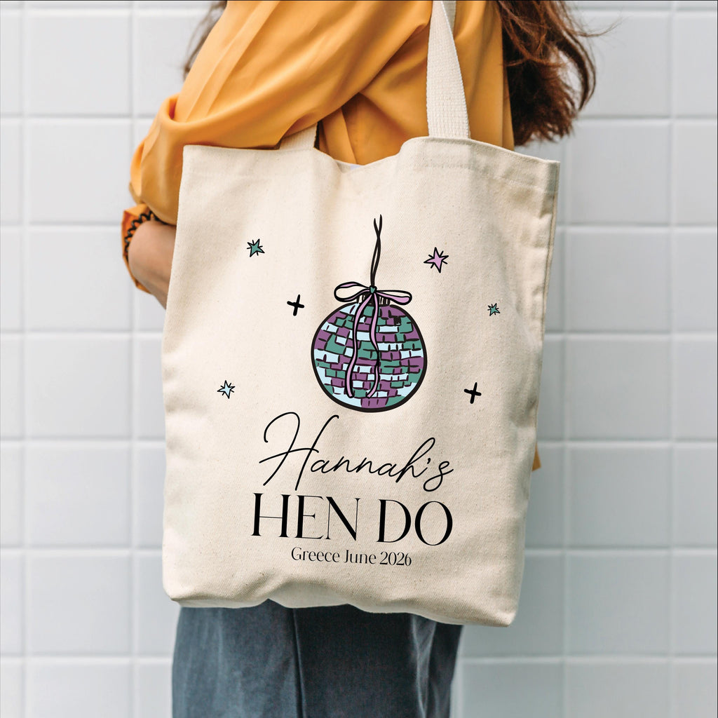 Personalised Disco Ball Hen Do Tote Bag