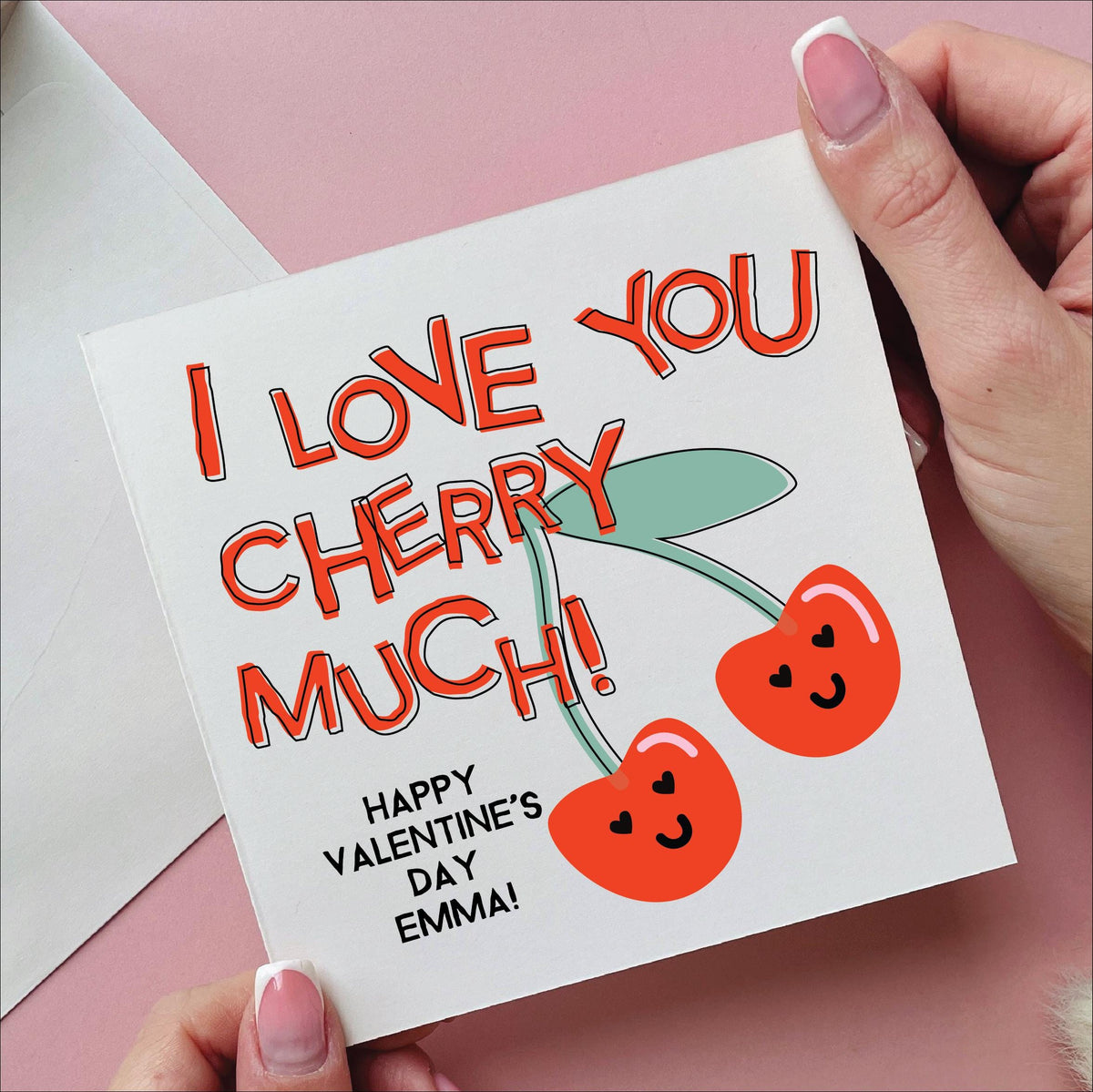I Love You Cherry Much Personalised Valentine's Card