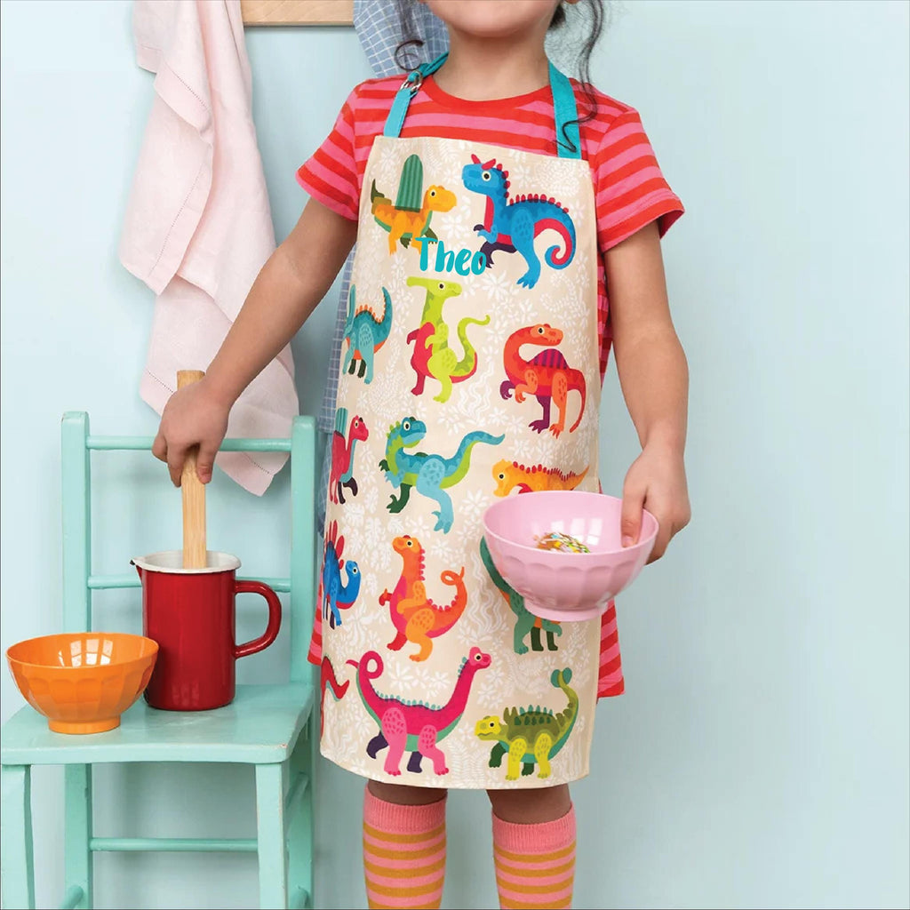 Personalised Wipeable Cotton Kids Dinosaur Apron