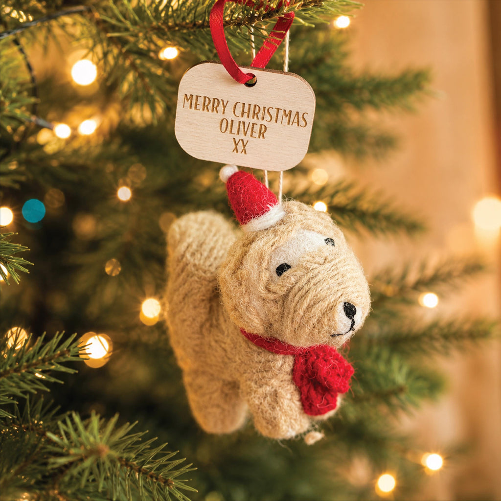 Personalised Cockapoo With Santa Hat Bauble
