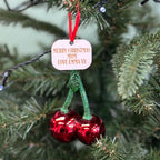 Personalised Glass Cherry Shaped Bauble