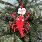 Personalised Lobster With Christmas Lights Bauble