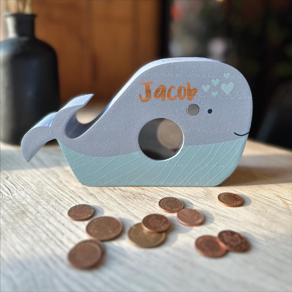 Personalised Whale Moneybox