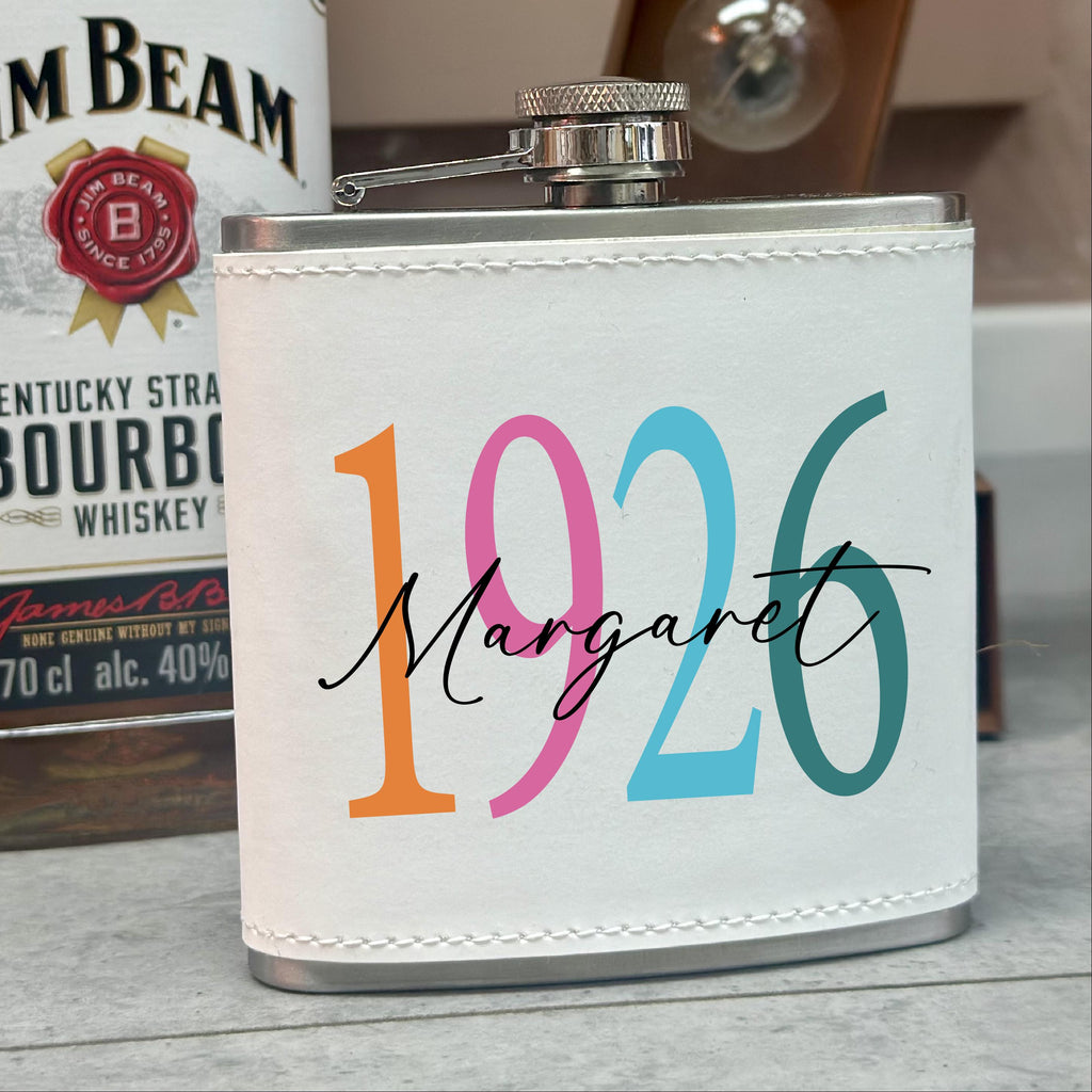 Personalised Birth Year 100th Birthday Hip Flask