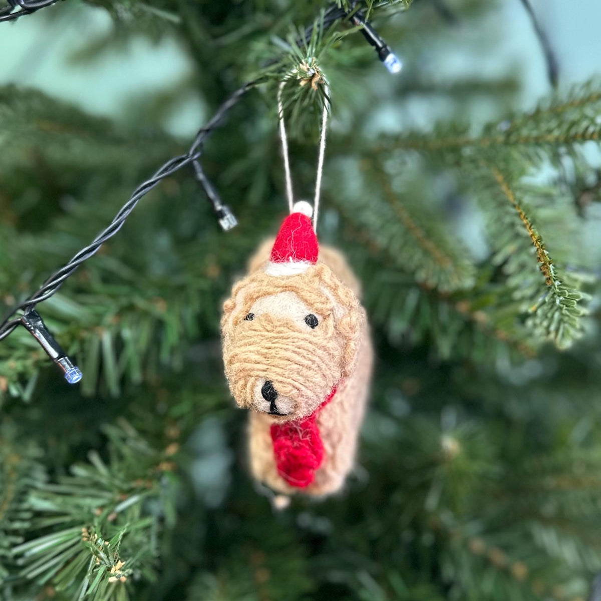 Personalised Cockapoo With Santa Hat Bauble