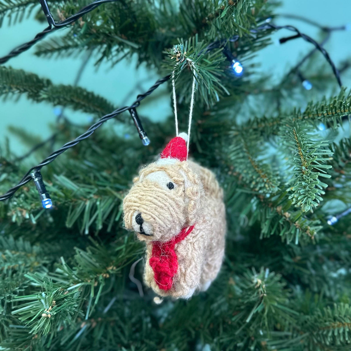 Personalised Cockapoo With Santa Hat Bauble