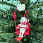 Personalised Mouse In Ski Lift Christmas Bauble