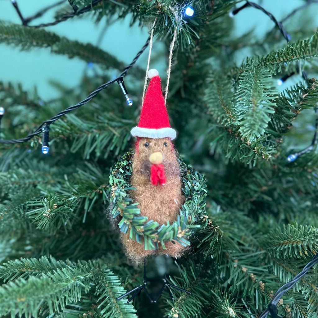 Personalised Wreath Turkey Christmas Bauble