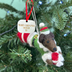 Personalised Sausage Dog Elf Bauble