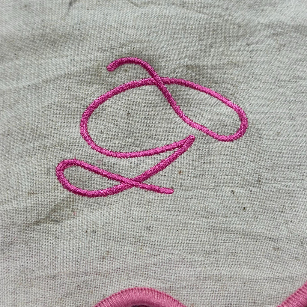 Embroidered Set Of Four Script Initial Scalloped Edge Napkins