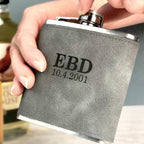 Personalised Leather Effect Birthday Hip Flask