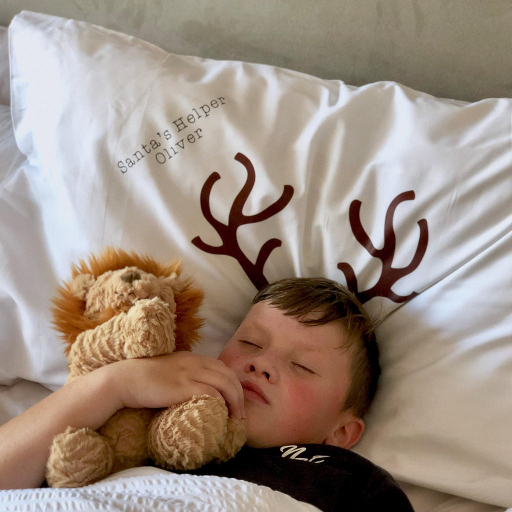 Personalised Reindeer Antler Pillowcase