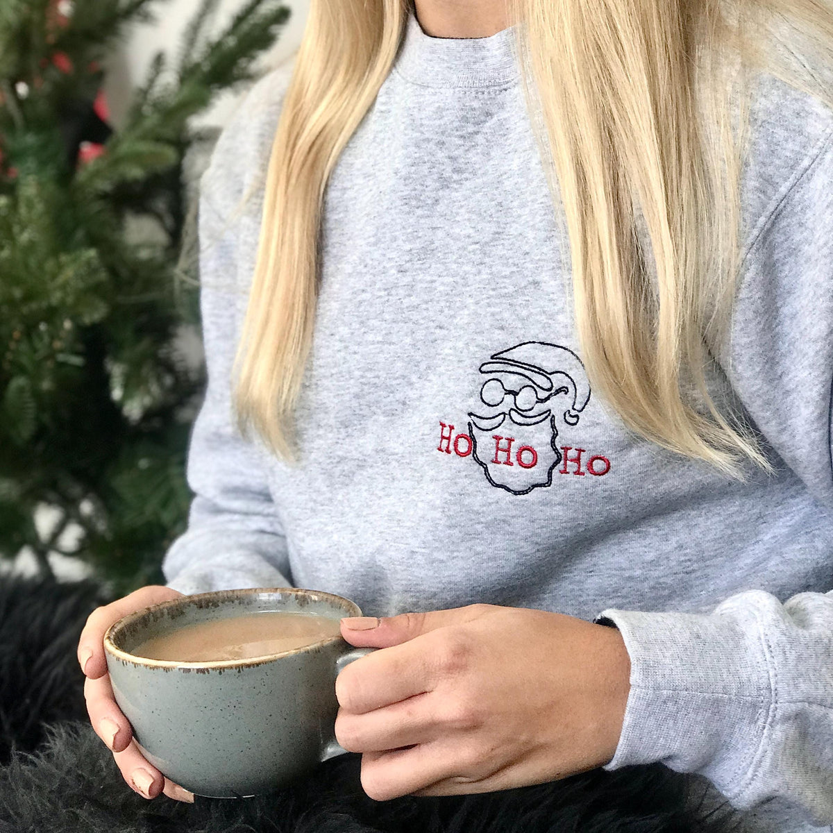 Personalised Ho Ho Ho Embroidered Christmas Jumper