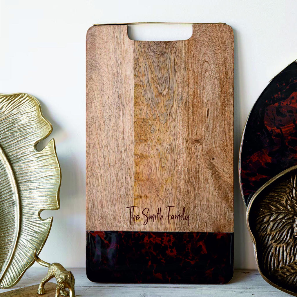 Personalised Wood And Tortoise Shell Serving Board