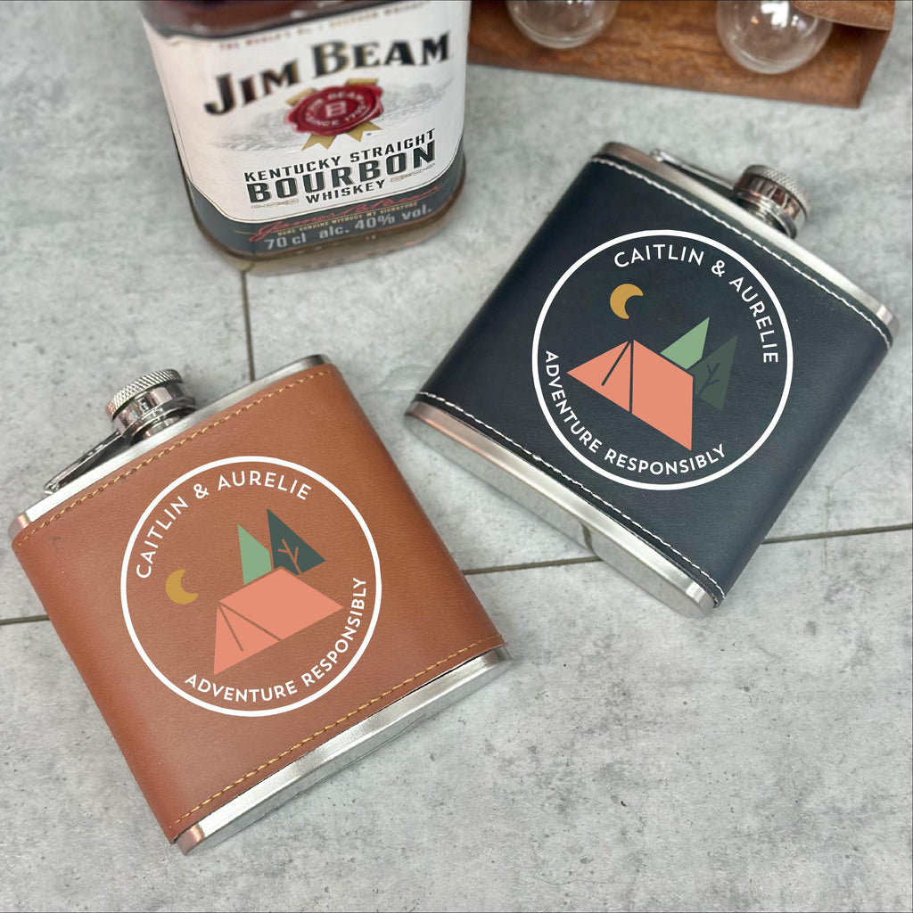 Personalised Adventure Responsibly Hip Flask