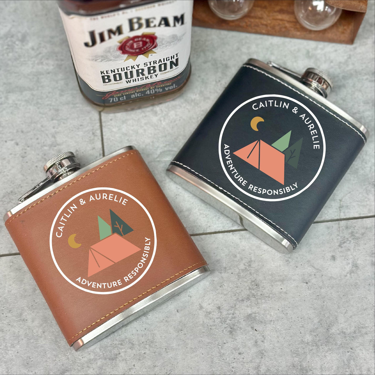 Personalised Adventure Responsibly Hip Flask