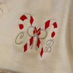 Embroidered Candy Cane Initial Christmas Jumper