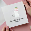 Personalised Christmas Pudding Badminton Card