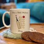 Personalised Wicket Cricket Christmas Mug