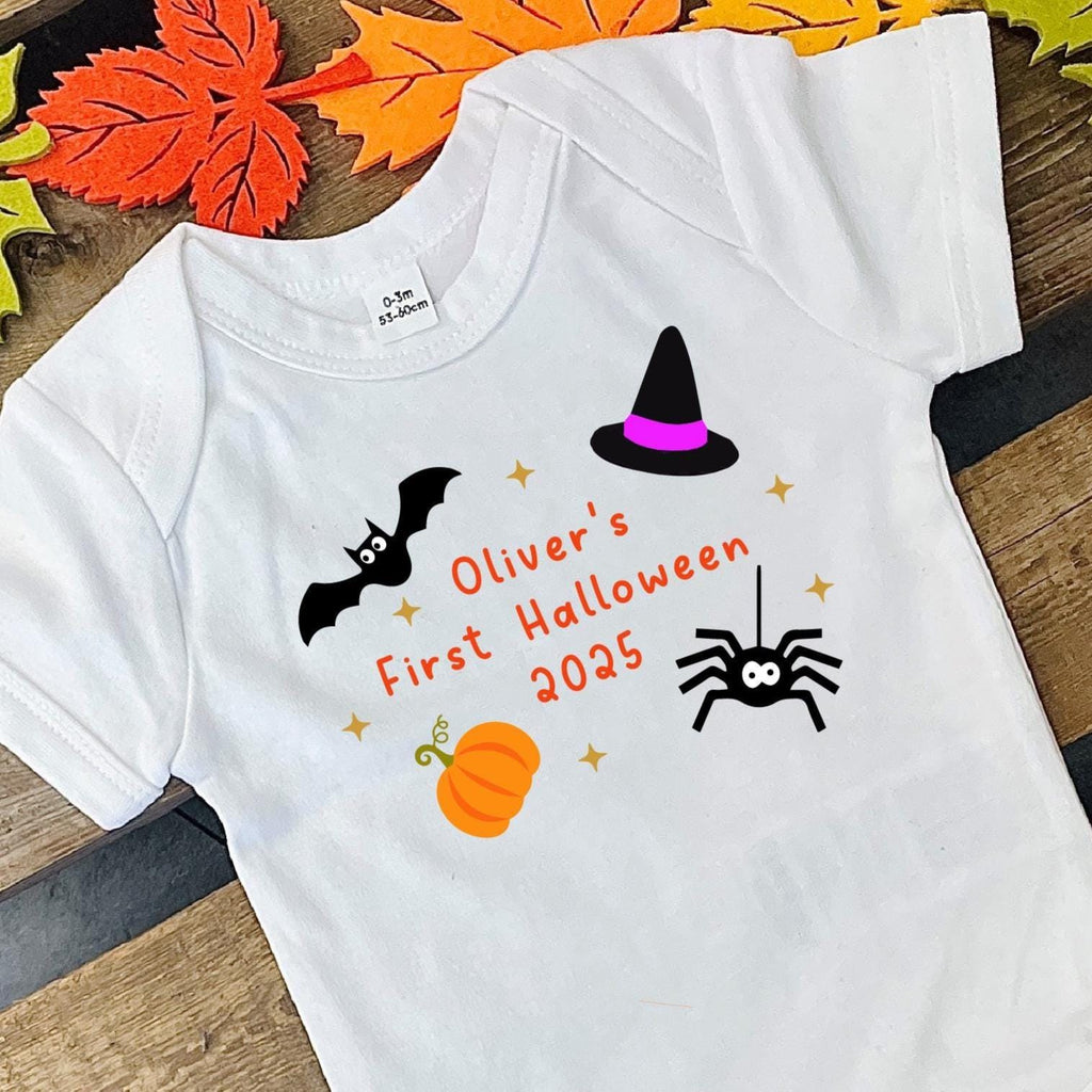 Personalised Halloween Objects Baby Vest