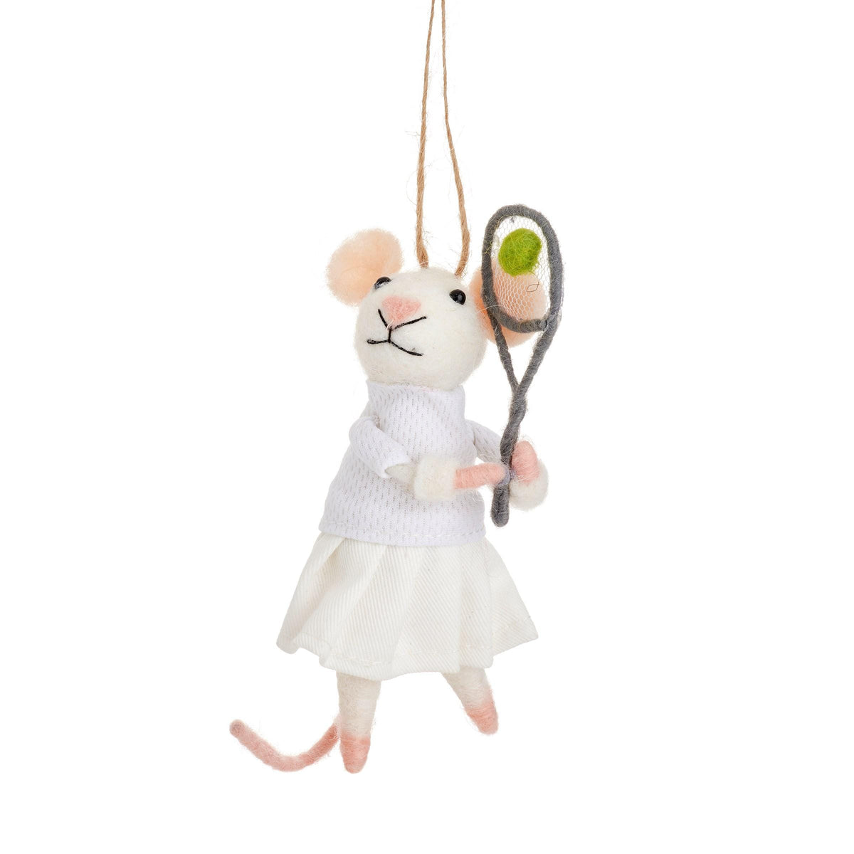 Personalised Tennis Mouse Christmas Bauble