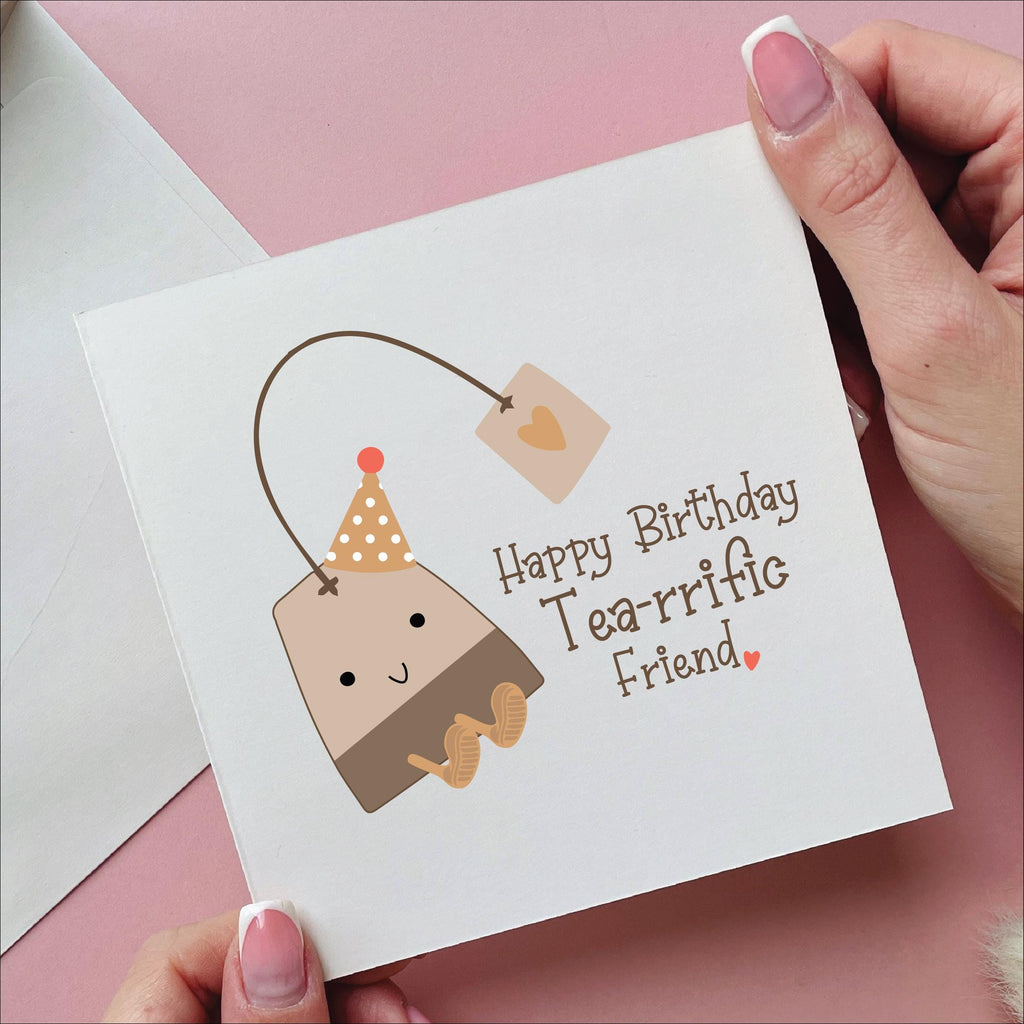 Personalised Teabag Tea Rrific Friend Birthday Card