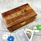 Game Night Poker Gift Set In Wooden Box