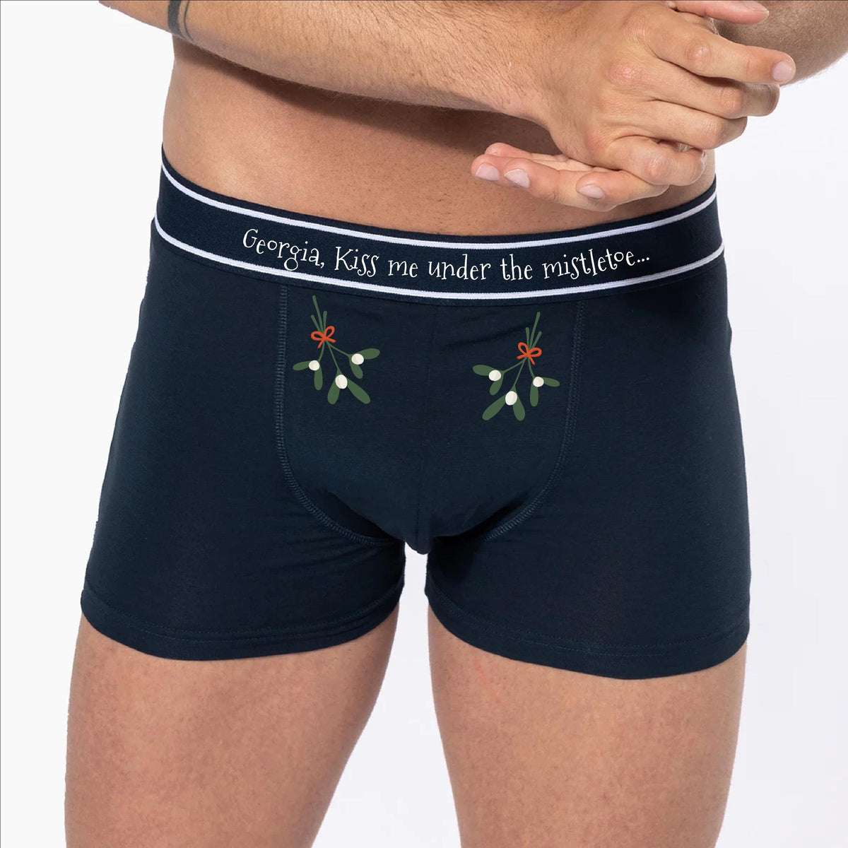 Personalised Cheeky Christmas Mistletoe Underwear