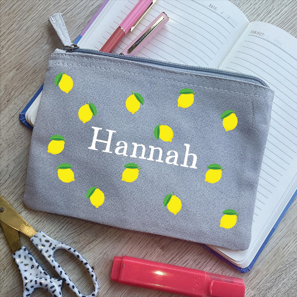Personalised Lemon Pencil Case