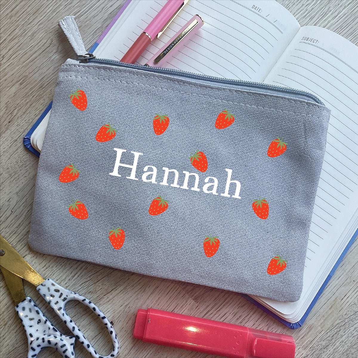 Personalised Strawberry Pencil Case