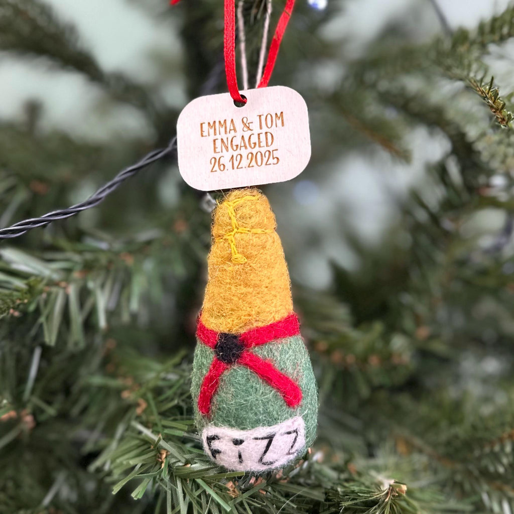 Personalised Bottle Of Fizz Champagne Bauble