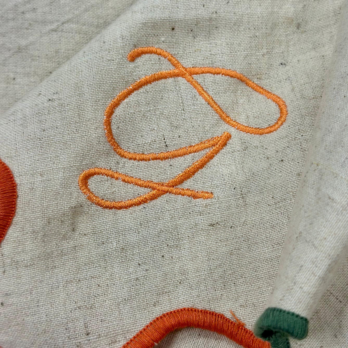 Embroidered Set Of Four Script Initial Scalloped Edge Napkins