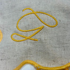 Embroidered Set Of Four Script Initial Scalloped Edge Napkins