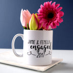 Personalised Engagement Mug With Heart Swirls