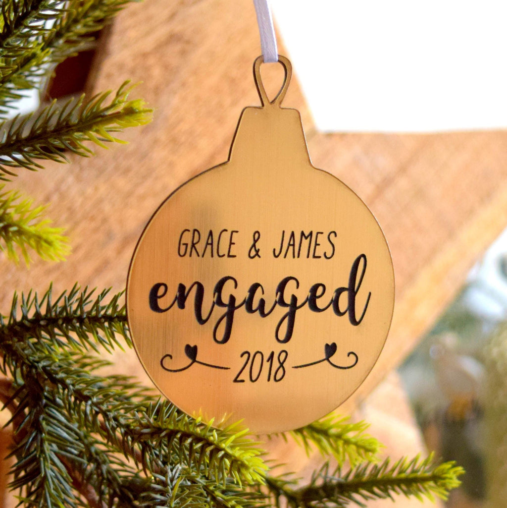 Personalised Flat Engagement Bauble