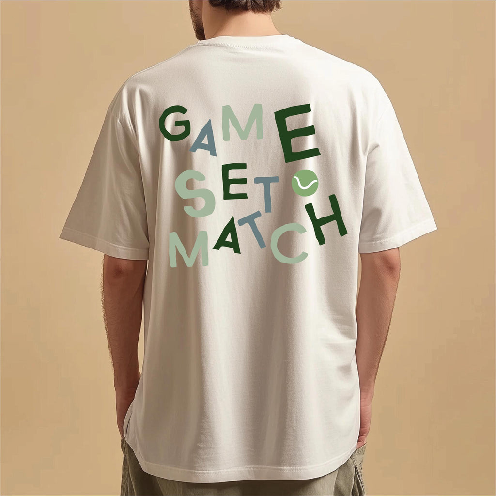 Personalised Game Set Match Tennis Graphic T Shirt