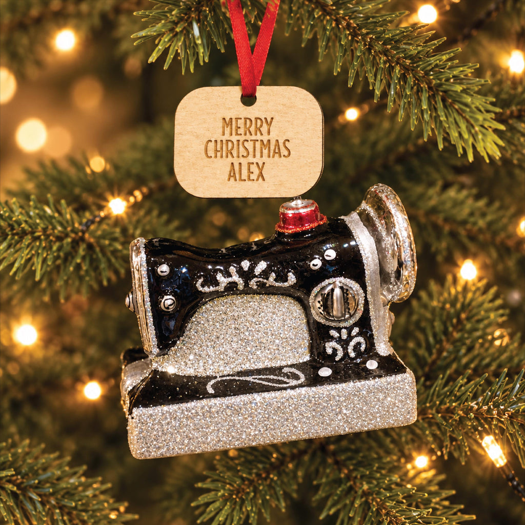 Personalised Sewing Machine Christmas Bauble