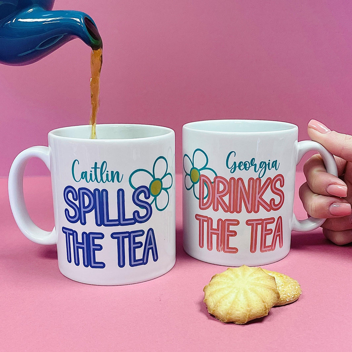 Drink The Tea Spill The Tea Matching Mugs For Besties
