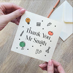 Personalised Drawings Thank You Teacher Card