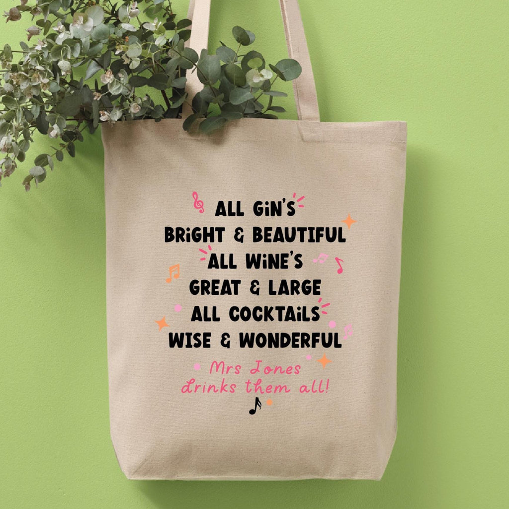 Personalised All Things Bright Teacher Tote Bag