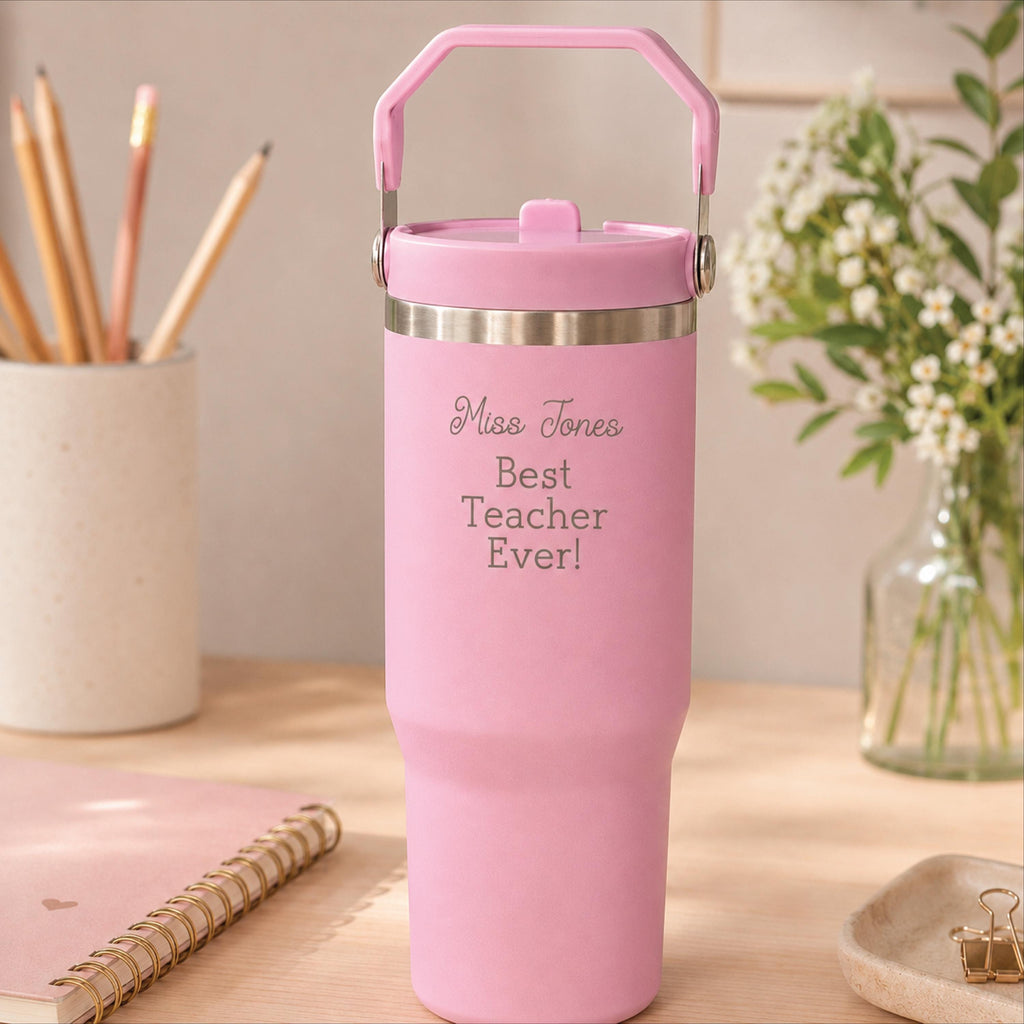 Personalised Best Teacher Ever Water Bottle With Handle
