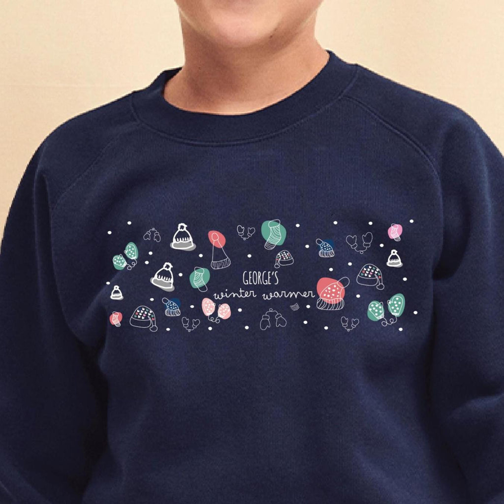 Colourful Winter Warmer Personalised Kids Christmas Jumper