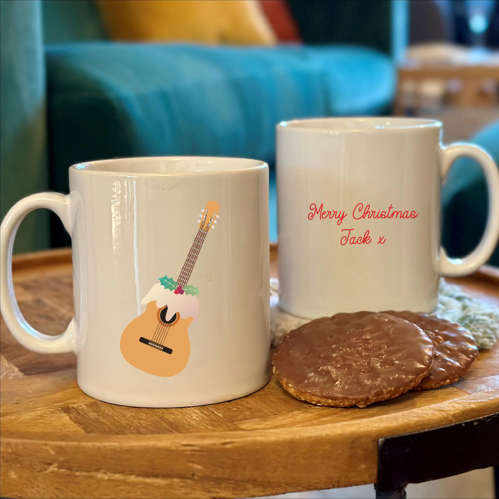 Christmas Pudding Guitar Christmas Mug