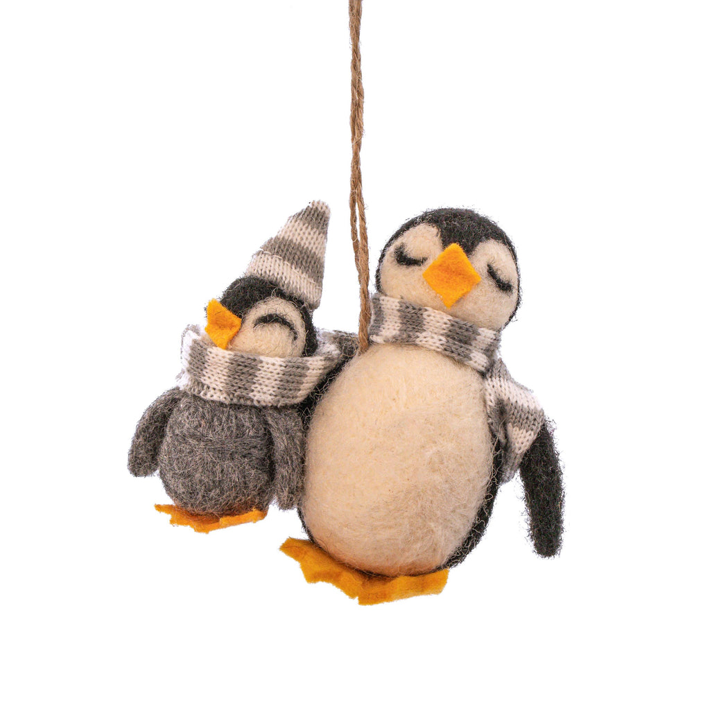 Personalised Mummy And Me Penguin Christmas Decoration