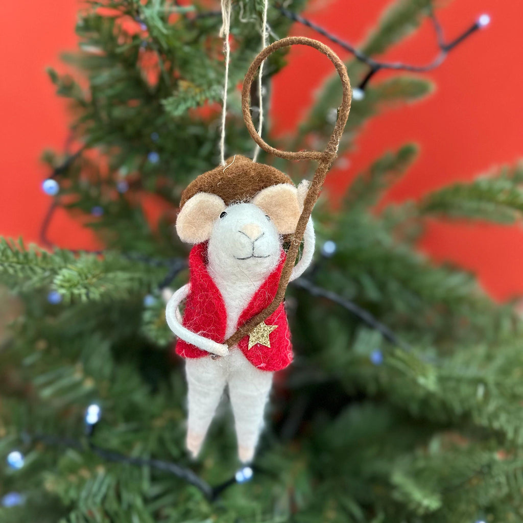 Personalised Cowboy Sheriff Mouse Felt Decoration