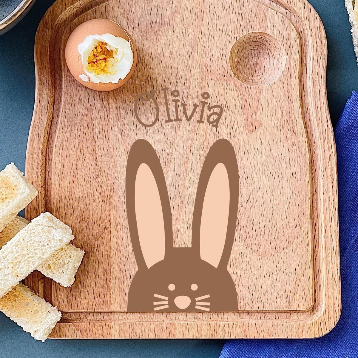 Personalised Hiding Easter Bunny Egg And Toast Board